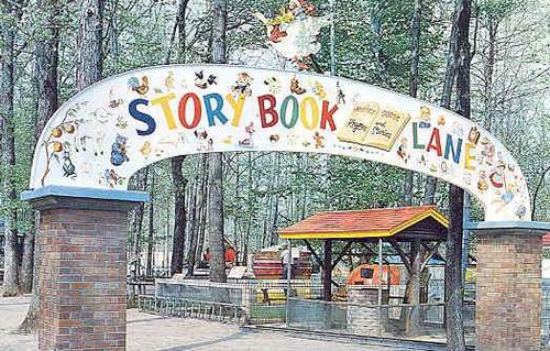 Deer Forest - Old Postcard Of Storybook Lane (newer photo)